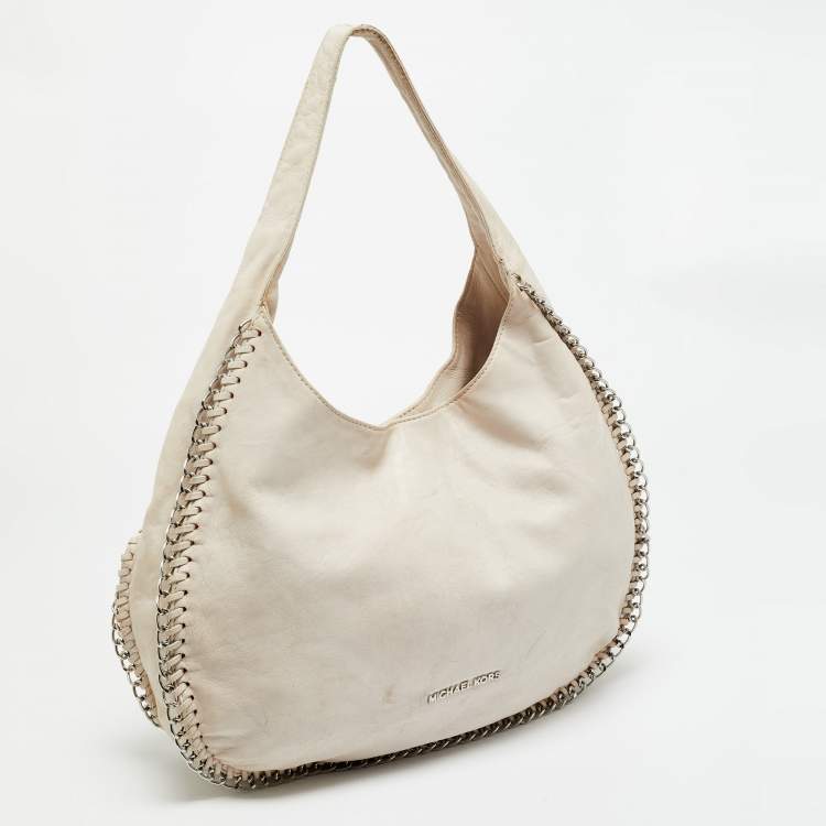 Pre Owned MICHAEL Michael Kors Chelsea Chain Light Pink Leather Hobo