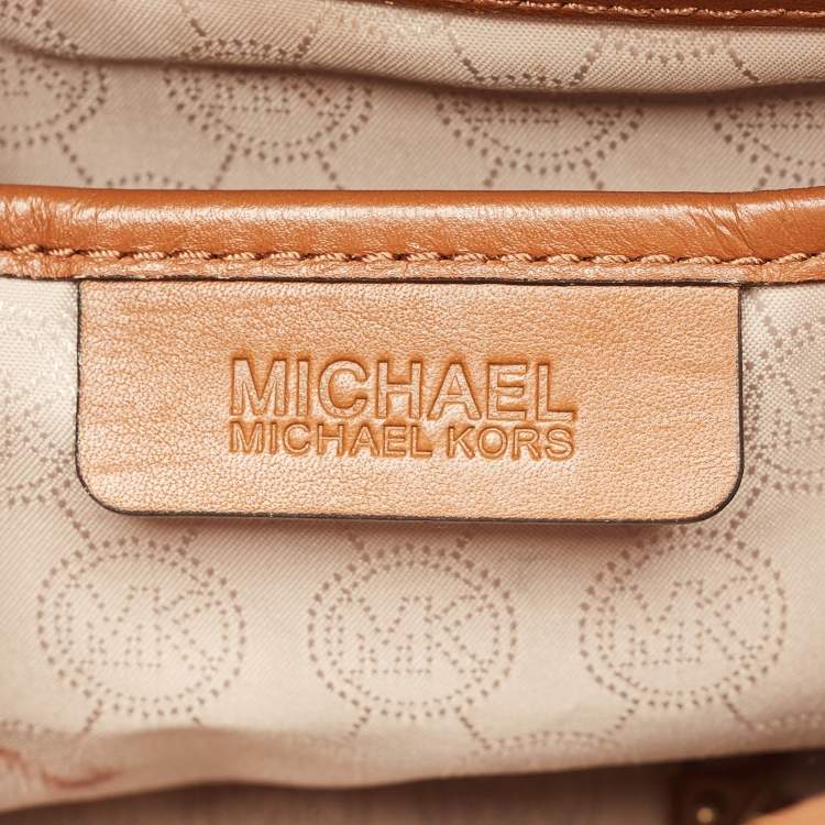 Pre Owned MICHAEL Michael Kors Hamilton East/West Brown Leather Tote