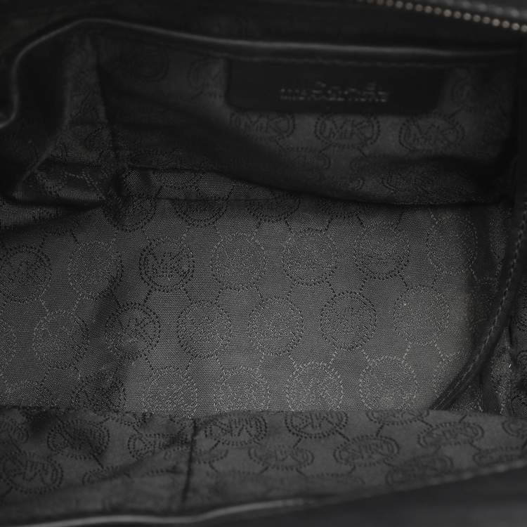 Pre Owned MICHAEL Michael Kors Lana Black/White Leather Shopper Tote