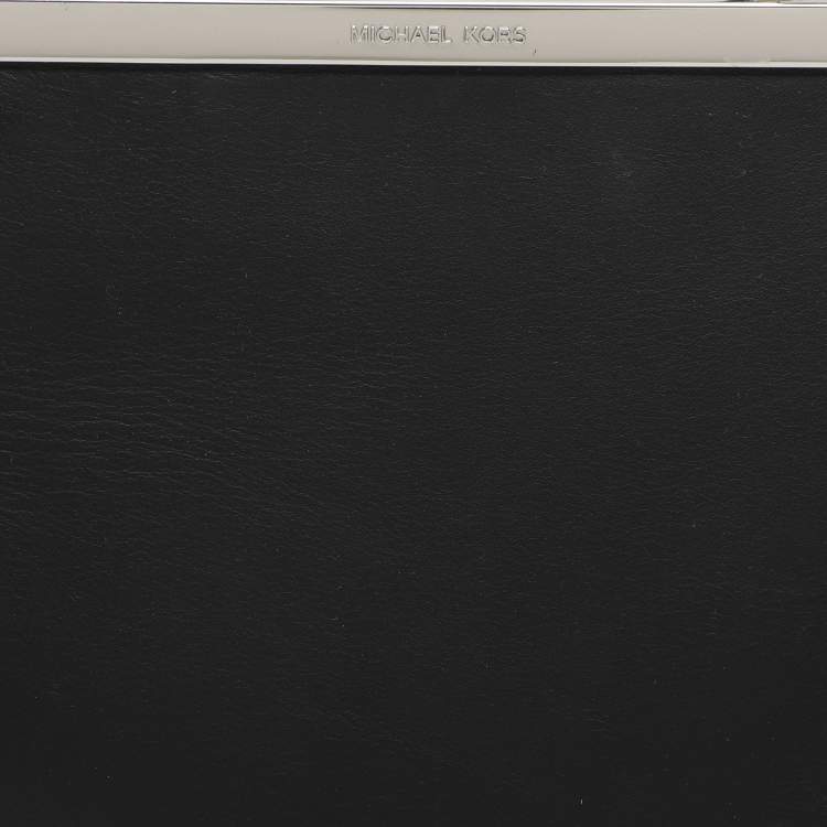 Pre Owned MICHAEL Michael Kors Lana Black/White Leather Shopper Tote