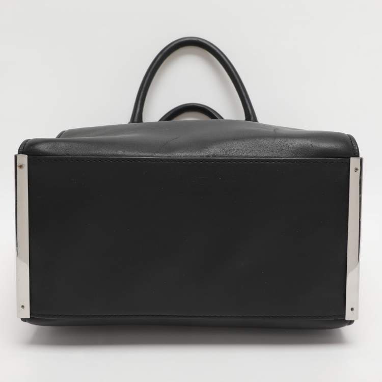 Pre Owned MICHAEL Michael Kors Lana Black/White Leather Shopper Tote