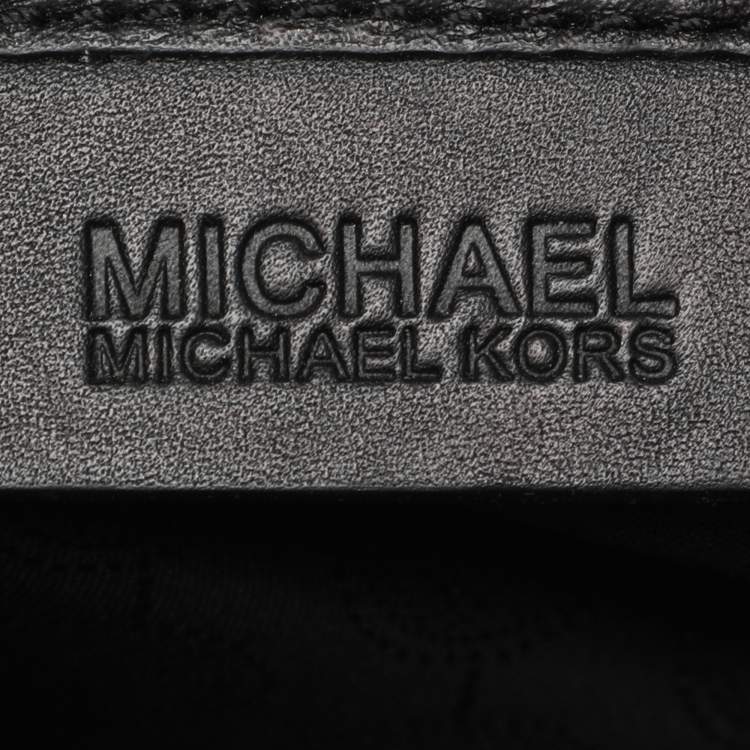 Pre Owned MICHAEL Michael Kors Lana Black/White Leather Shopper Tote