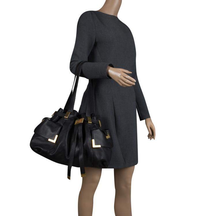Pre Owned Michael Michael Kors Black Leather Tote