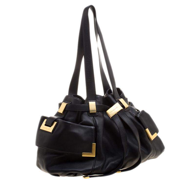 Pre Owned Michael Michael Kors Black Leather Tote