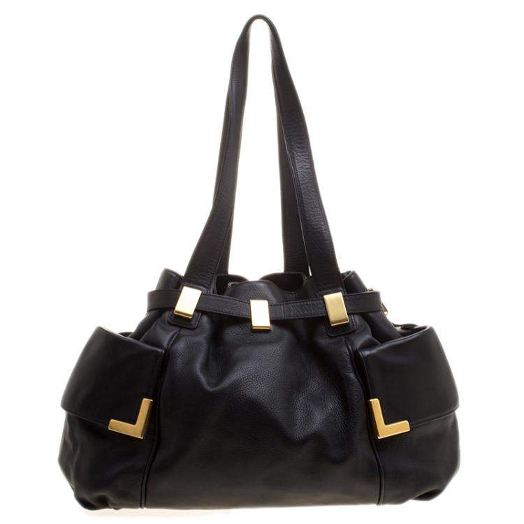 Pre Owned Michael Michael Kors Black Leather Tote