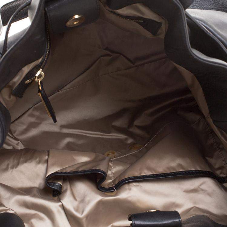 Pre Owned Michael Michael Kors Black Leather Tote