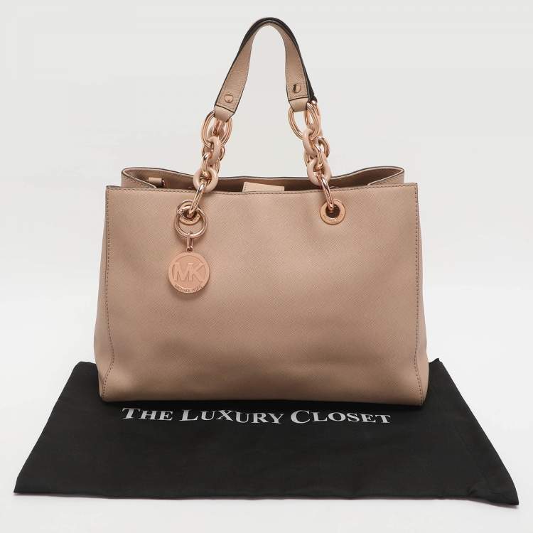 Pre Owned MICHAEL Michael Kors Cynthia Medium Pink Leather Satchel