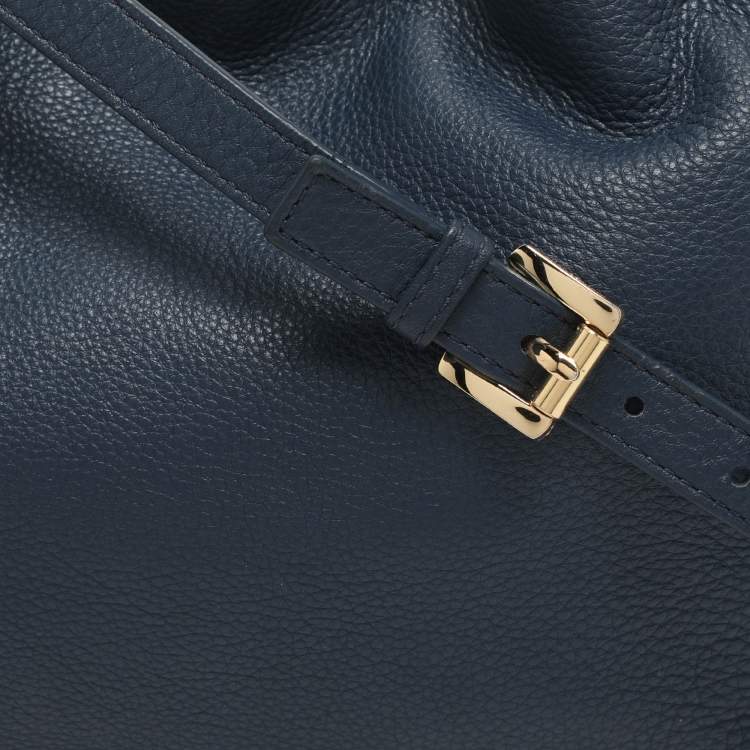 Pre Owned MICHAEL Michael Kors Blue Leather Convertible Tote