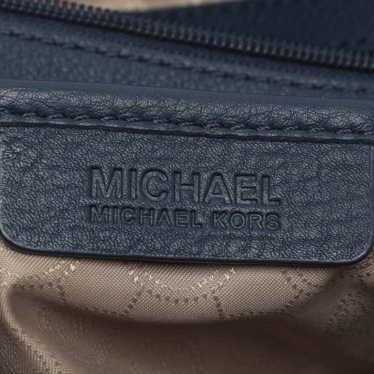 Pre Owned MICHAEL Michael Kors Blue Leather Convertible Tote