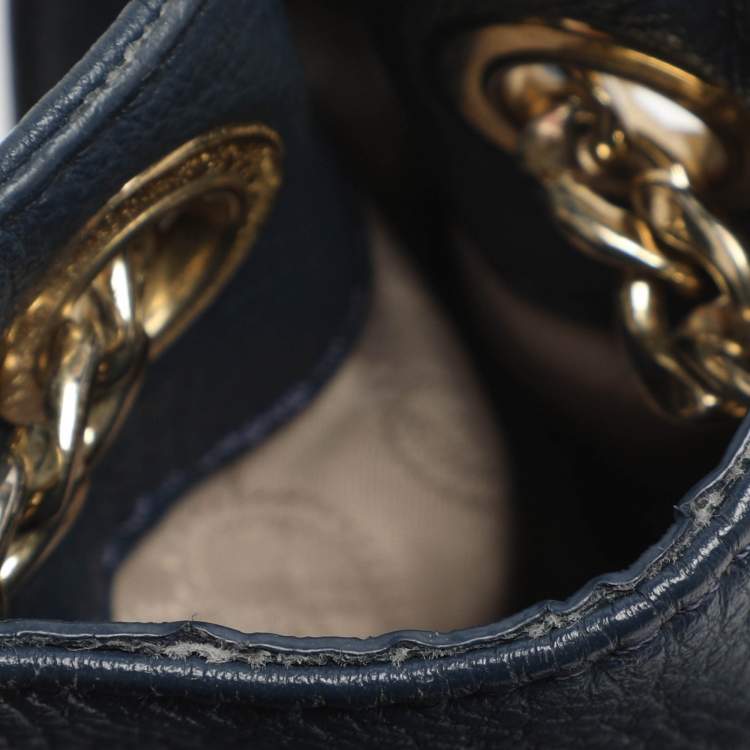 Pre Owned MICHAEL Michael Kors Blue Leather Convertible Tote