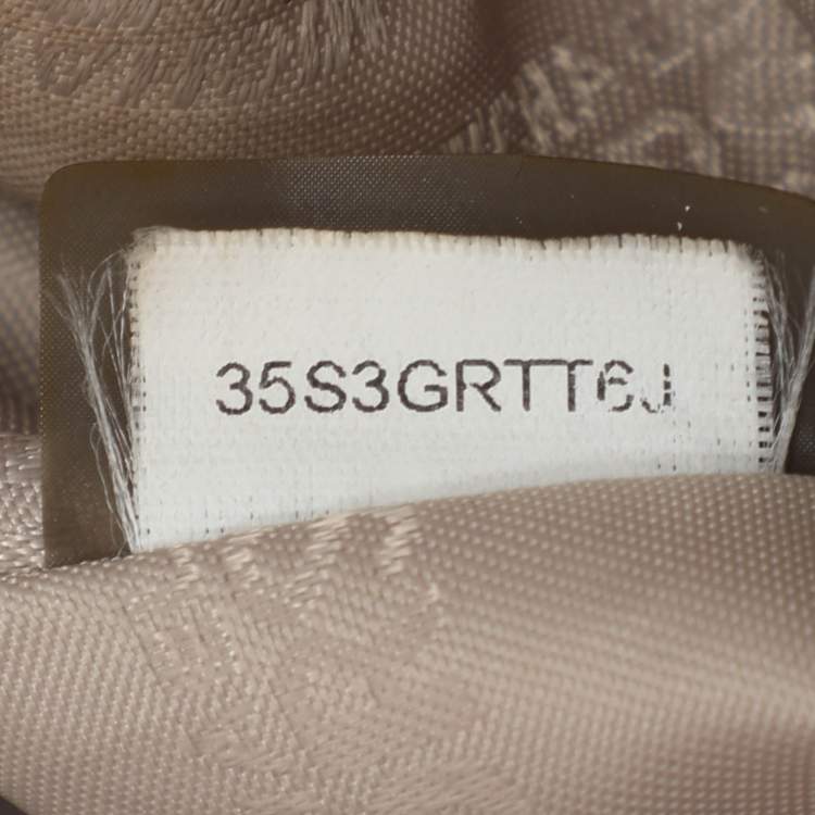 Pre Owned MICHAEL Michael Kors Ring Beige/Brown Signature Canvas and Leather EW Tote