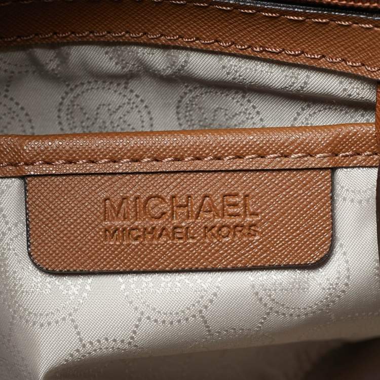 Pre Owned MICHAEL Michael Kors Hamilton Large Brown Saffiano Leather North South Tote