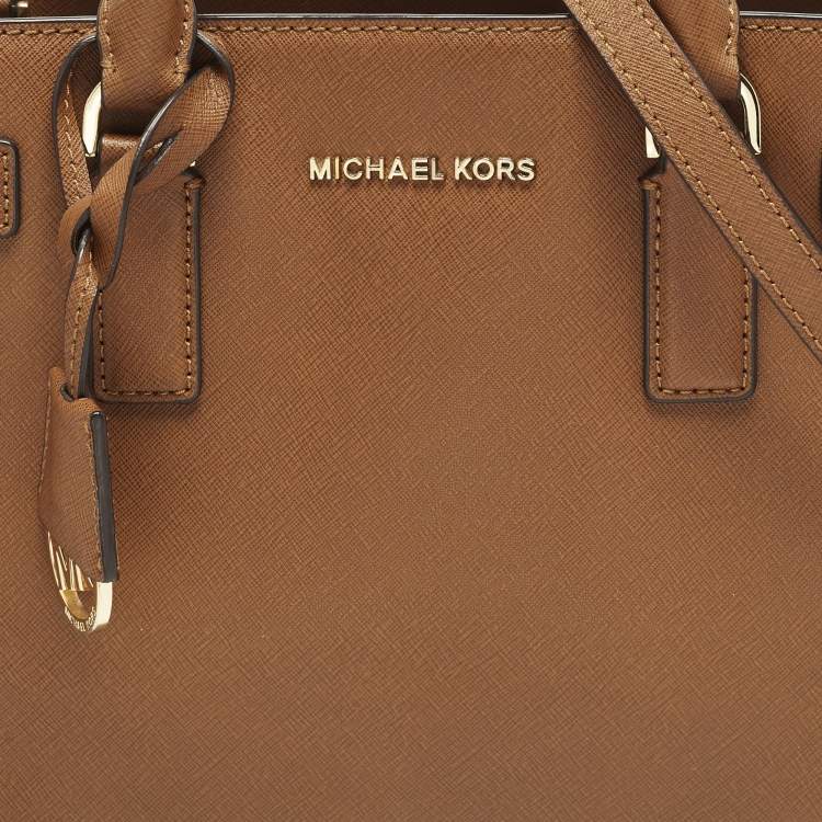 Pre Owned MICHAEL Michael Kors East West Dillon Medium Brown Saffiano Leather Tote