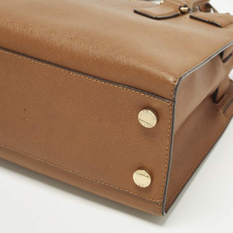 Pre Owned MICHAEL Michael Kors East West Dillon Medium Brown Saffiano Leather Tote