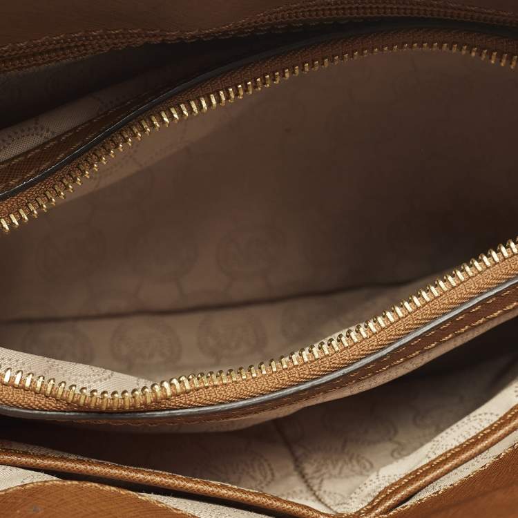 Pre Owned MICHAEL Michael Kors East West Dillon Medium Brown Saffiano Leather Tote