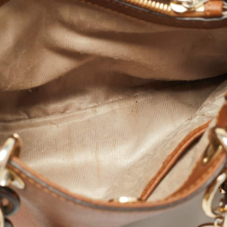 Pre Owned MICHAEL Michael Kors Cynthia Small Brown Saffiano Leather Tote