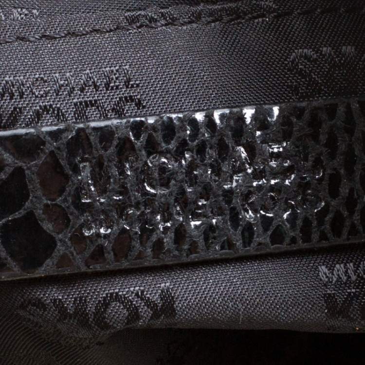Pre Owned Michael Michael Kors Python Embossed Leather Medium Lilly Chain Tote