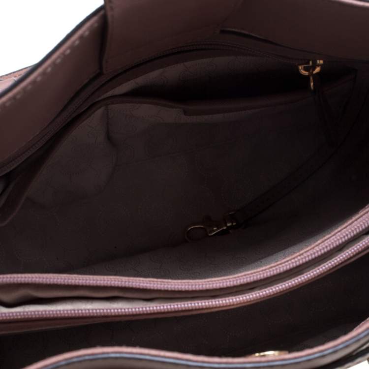 Pre Owned Michael Michael Kors Pale Pink Leather East West Hamilton Top Handle Bag