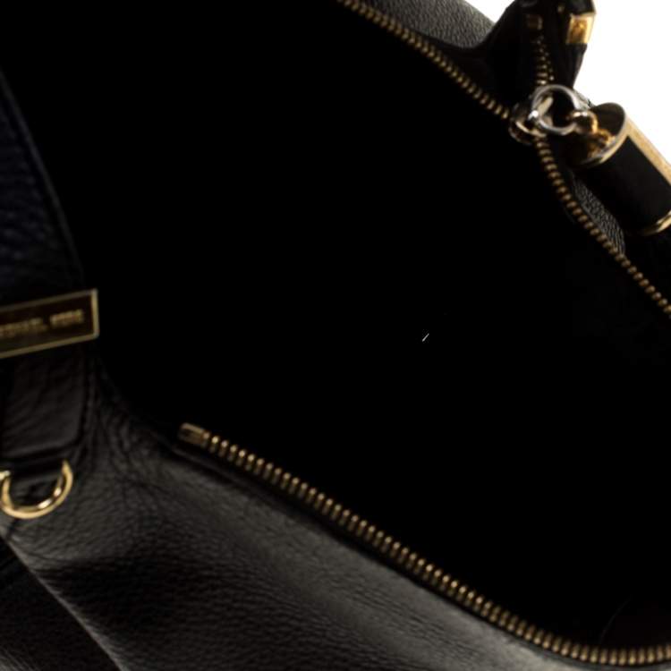 Pre Owned Michael Michael Kors Black Leather Tassel Hobo