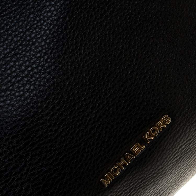 Pre Owned Michael Michael Kors Black Leather Tassel Hobo