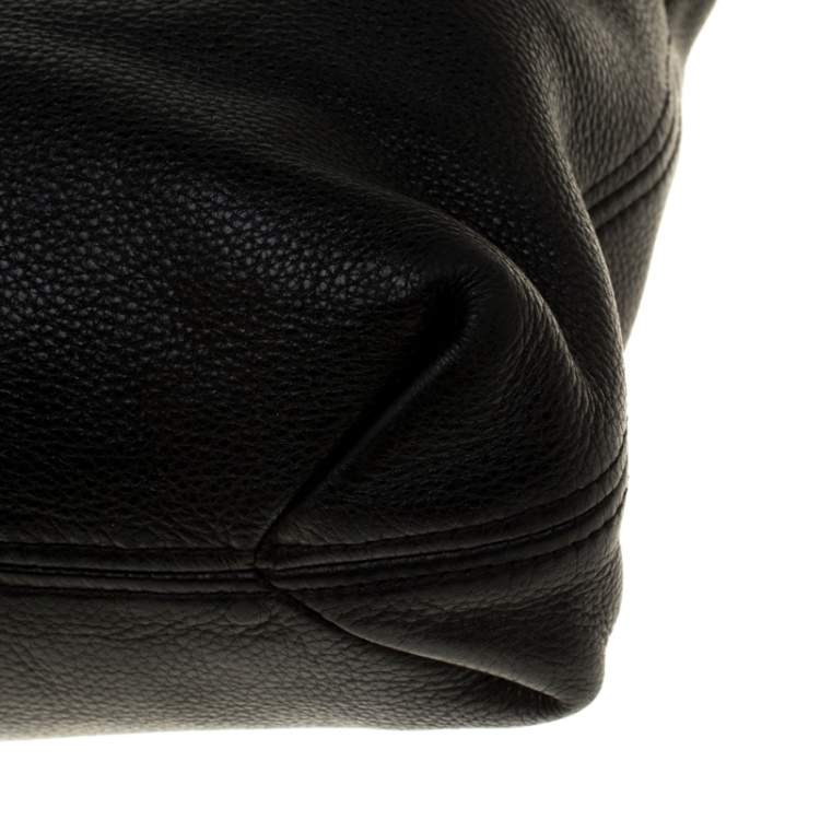 Pre Owned Michael Michael Kors Black Leather Tassel Hobo