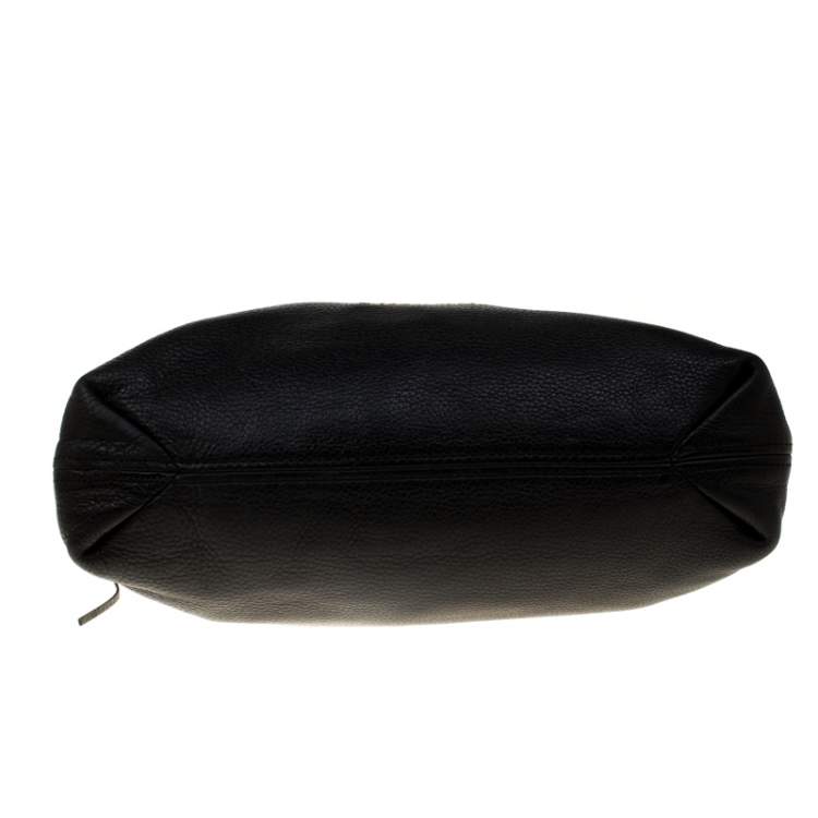 Pre Owned Michael Michael Kors Black Leather Tassel Hobo