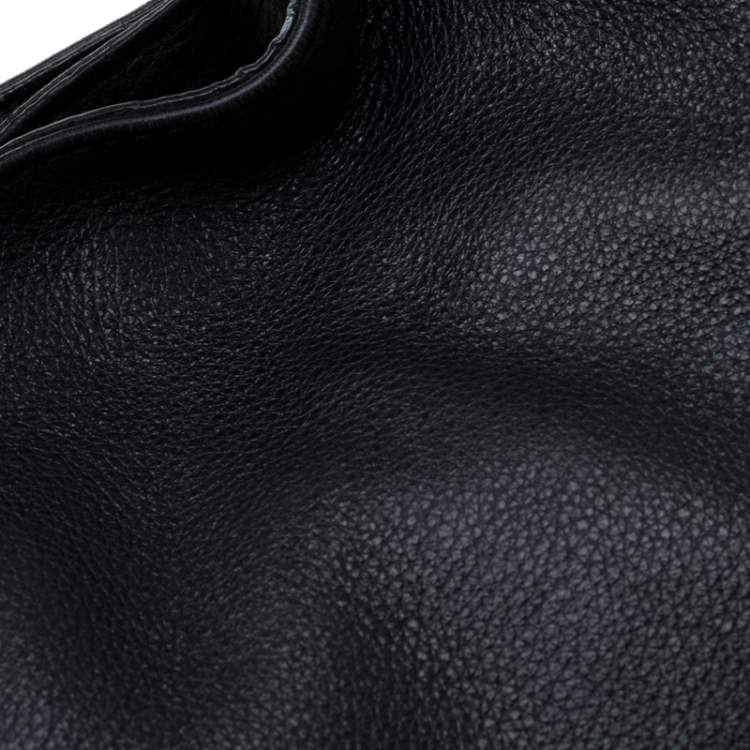 Pre Owned Michael Michael Kors Black Leather Jet Set Chain Hobo
