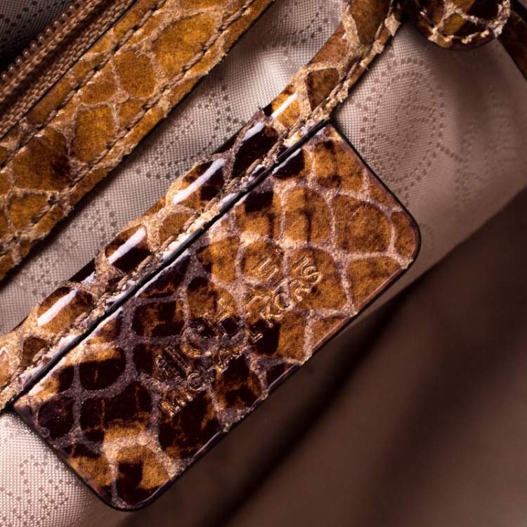Pre Owned Michael Michael Kors Python Embossed Leather Selma Tote