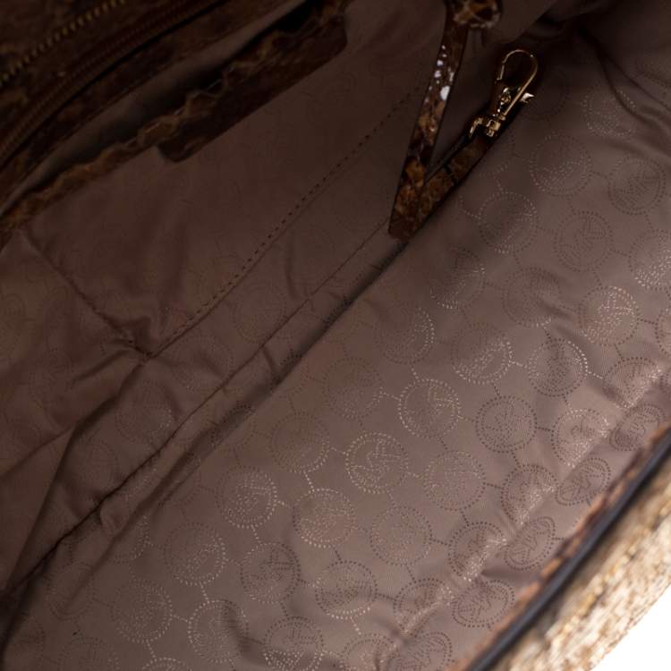 Pre Owned Michael Michael Kors Python Embossed Leather Selma Tote