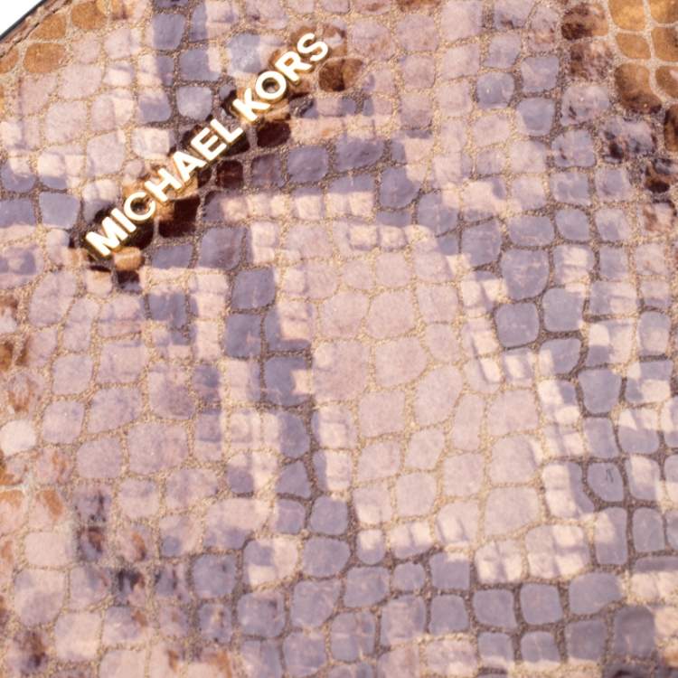 Pre Owned Michael Michael Kors Python Embossed Leather Selma Tote