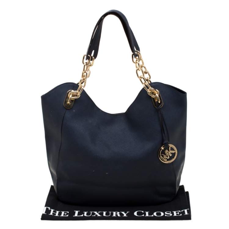 Pre Owned Michael Michael Kors Blue Leather Lilly Shoulder Bag