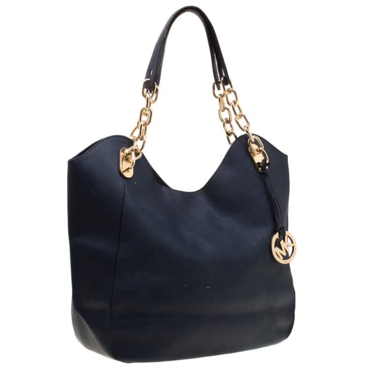 Pre Owned Michael Michael Kors Blue Leather Lilly Shoulder Bag