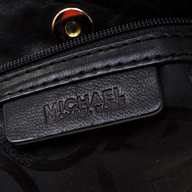 Pre Owned MICAHEL Michael Kors Black Leather Chain Shoulder Bag