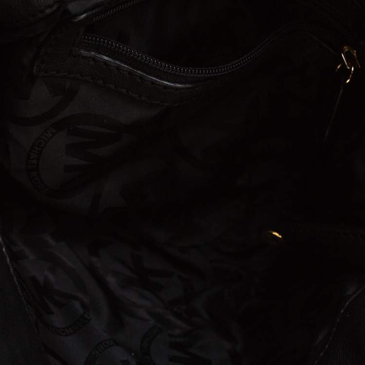 Pre Owned MICAHEL Michael Kors Black Leather Chain Shoulder Bag