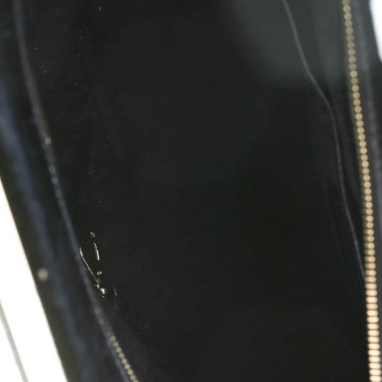 Pre Owned MICHAEL Michael Kors Black Calf Hair and Croc Embossed Leather Large Lana Tote