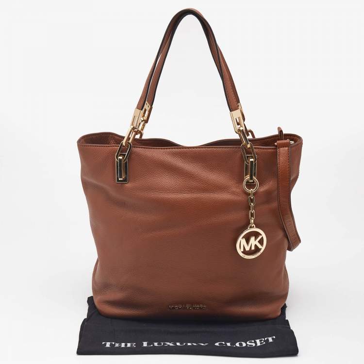 Pre Owned MICHAEL Michael Kors Brown Leather Medium Brooke Tote