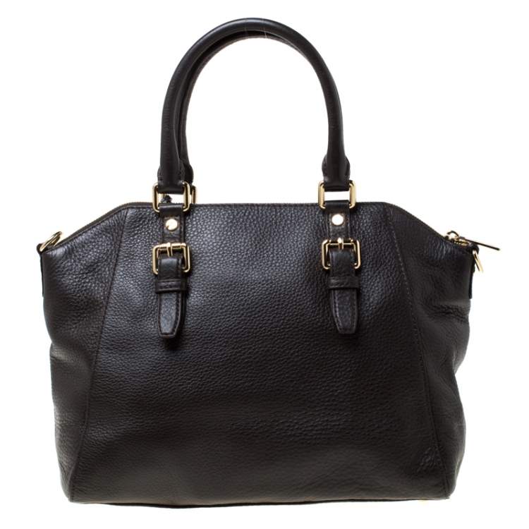 Pre Owned MICHAEL Michael Kors Dark Brown Leather Large Ciara Satchel