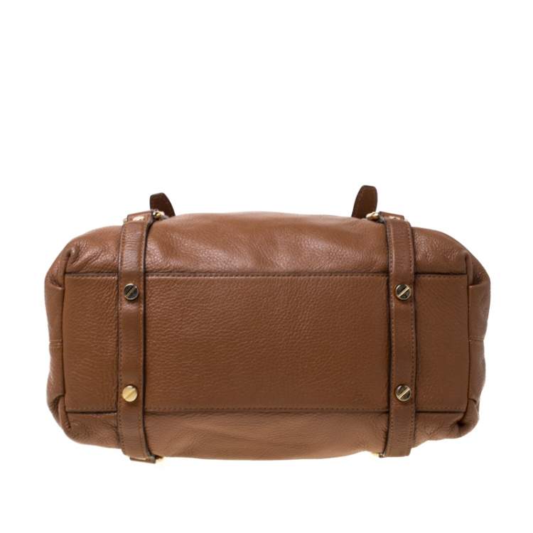 Pre Owned MICHAEL Michael Kors Tan Leather Bedford Satchel