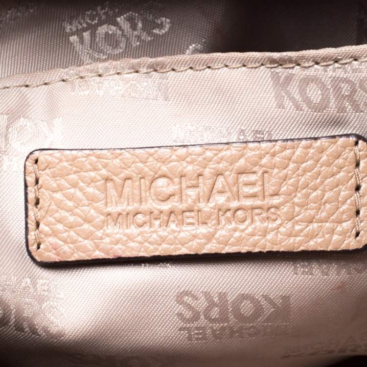 Pre Owned MICHAEL Michael Kors Light Brown Leather Hamilton Crossbody Bag