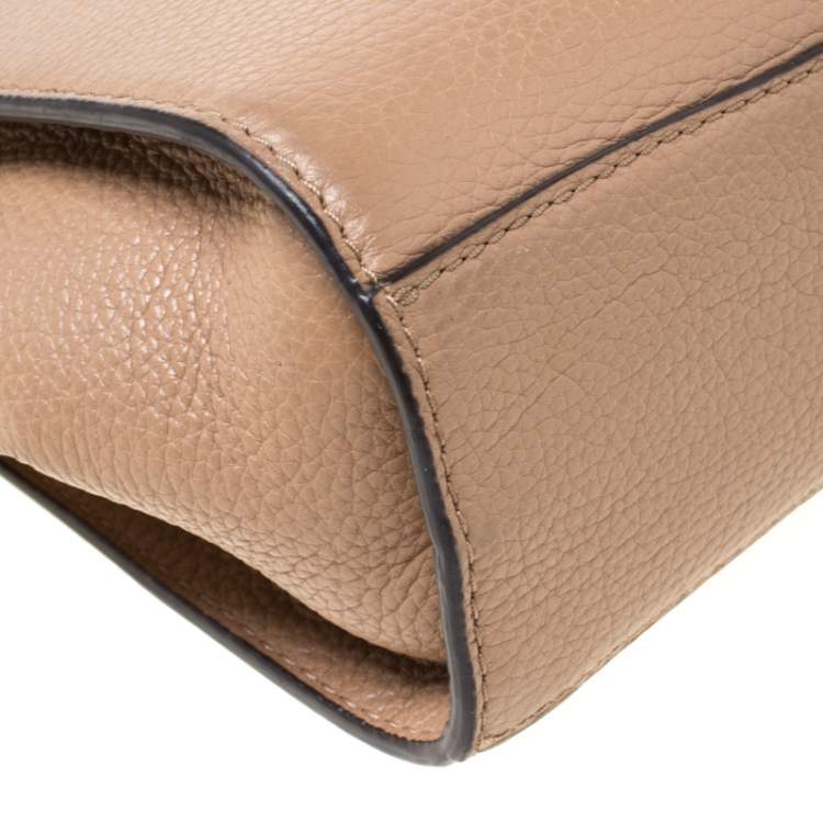 Pre Owned MICHAEL Michael Kors Light Brown Leather Hamilton Crossbody Bag