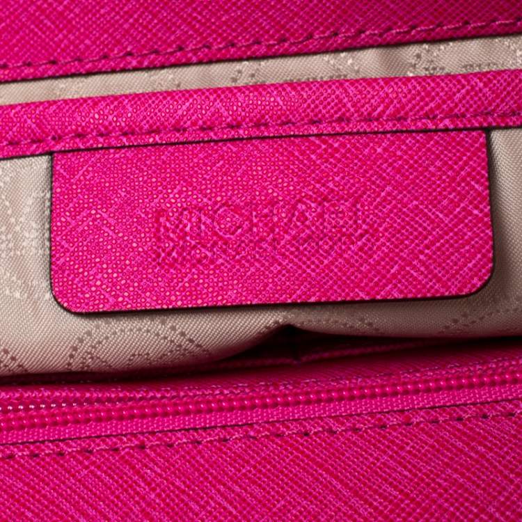 Pre Owned Michael Michael Kors Magenta Leather Lana Clutch Bag