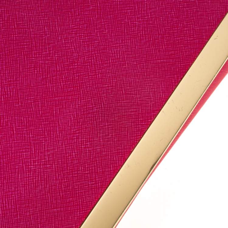 Pre Owned Michael Michael Kors Magenta Leather Lana Clutch Bag