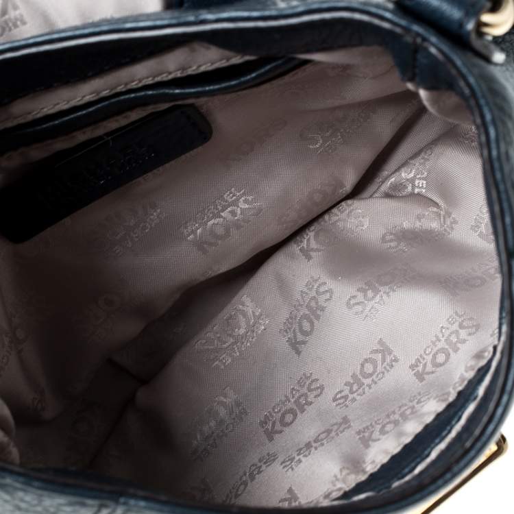 Pre Owned MICHAEL Michael Kors Blue Leather Bridgette Crossbody Bag 