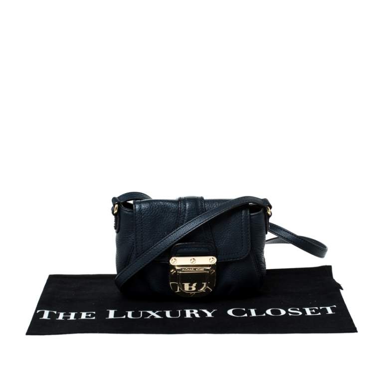 Pre Owned MICHAEL Michael Kors Blue Leather Bridgette Crossbody Bag 
