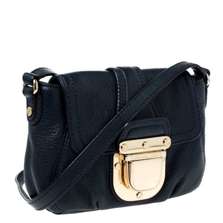 Pre Owned MICHAEL Michael Kors Blue Leather Bridgette Crossbody Bag 