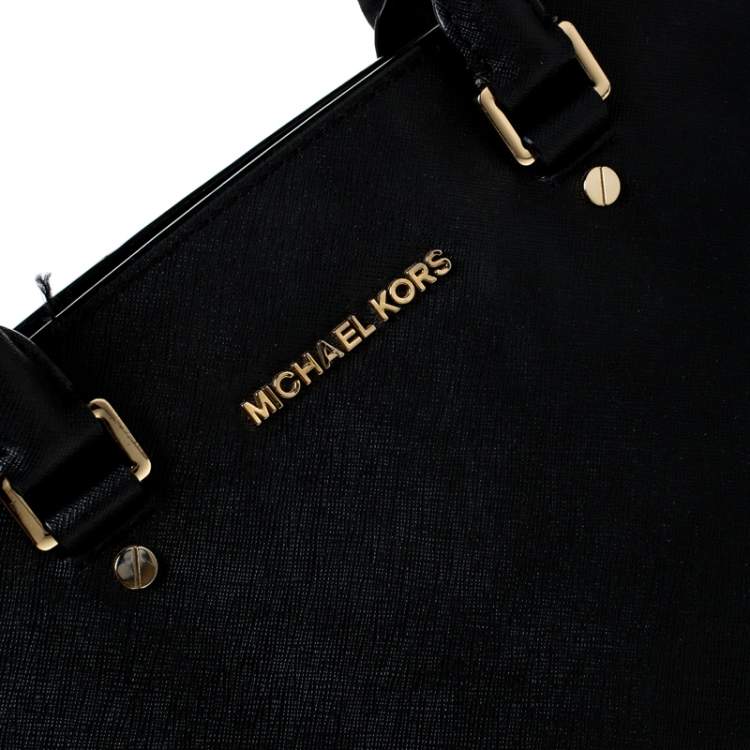 Pre Owned Michael Kors Black Saffiano Leather Medium Selma Tote
