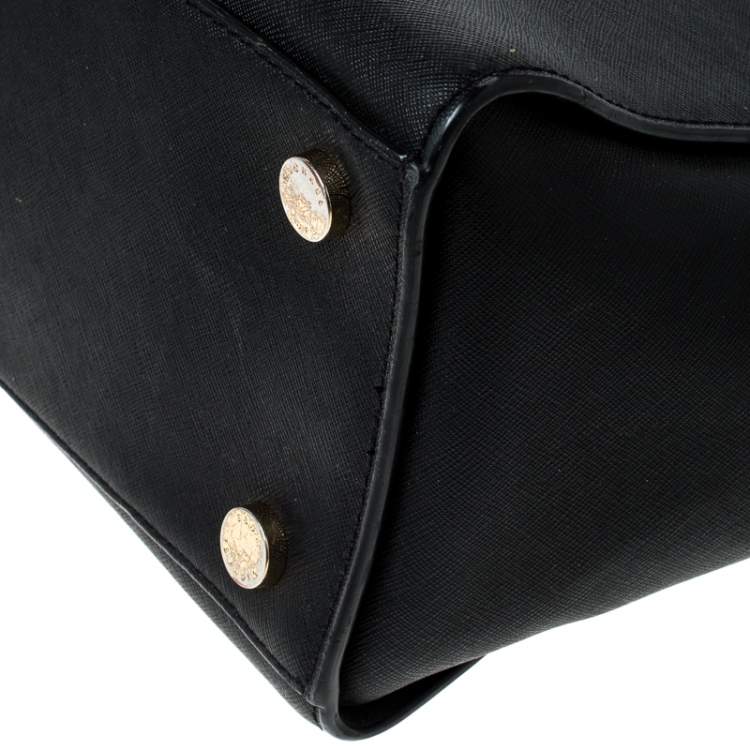 Pre Owned Michael Kors Black Saffiano Leather Medium Selma Tote