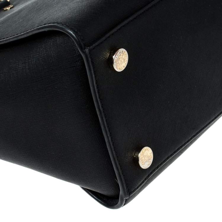 Pre Owned Michael Kors Black Saffiano Leather Medium Selma Tote