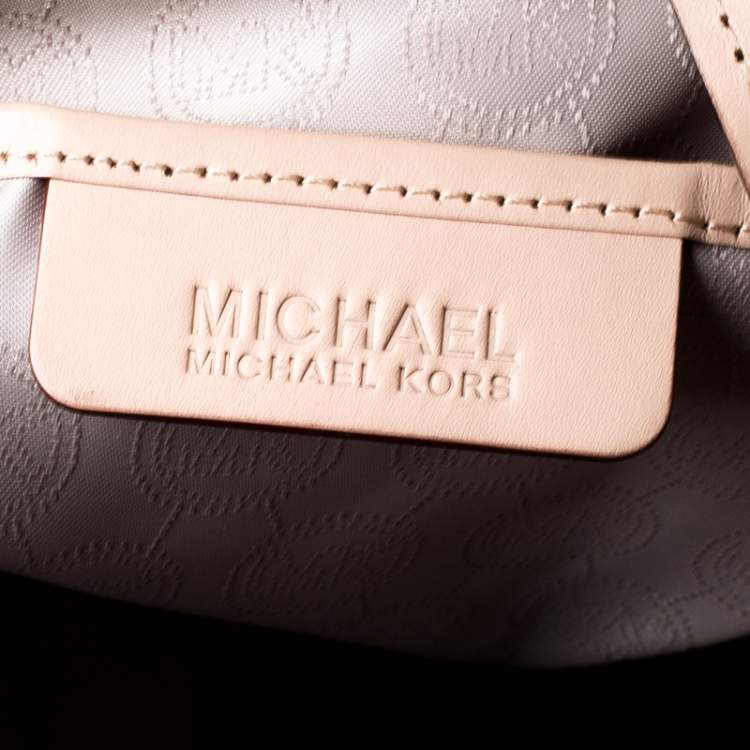 مملوكة مسبقًا MICHAEL Michael Kors Brown Coated Canvas Jet Set North South Tote   