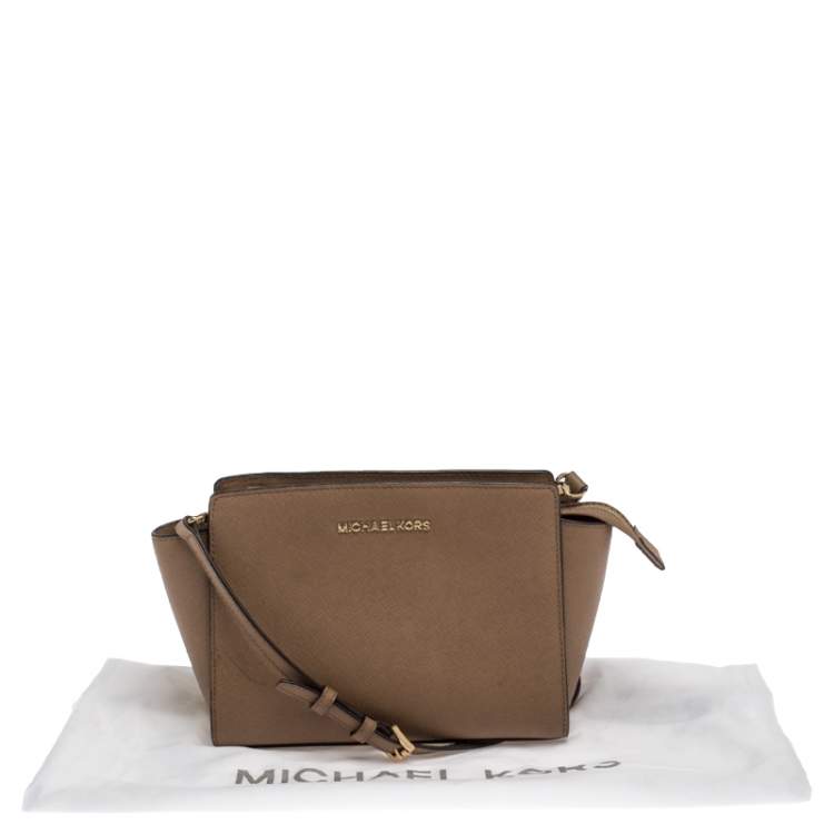 Pre Owned MICHAEL Michael Kors Brown Leather Medium Selma Crossbody Bag 